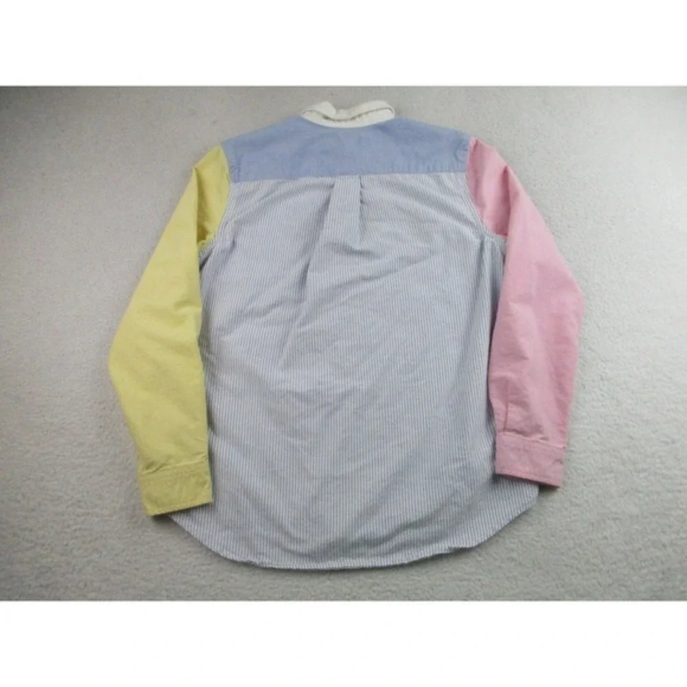 Ralph Lauren Shirt Youth XL Patchwork Striped Button Down Oxford Multicolor‎